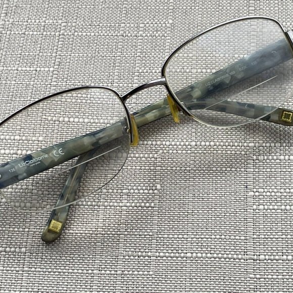 Liz Claiborne Men Eyeglasses Frame Navy Blue/Gunmetal Half Rim Glasses 53[]18 - Picture 3 of 12